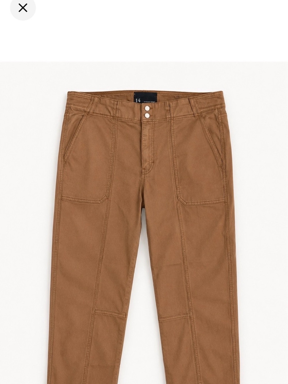 White House Black Market Mid-Rise Crop Pants in Caramel Brown Size 10 - Picture 2 of 8